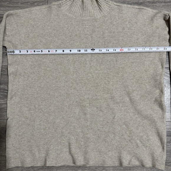 Cyrus Mock Neck Pullover Knit Strechy Sweater Dolman Sleeve Women Small Beige - Picture 10 of 14